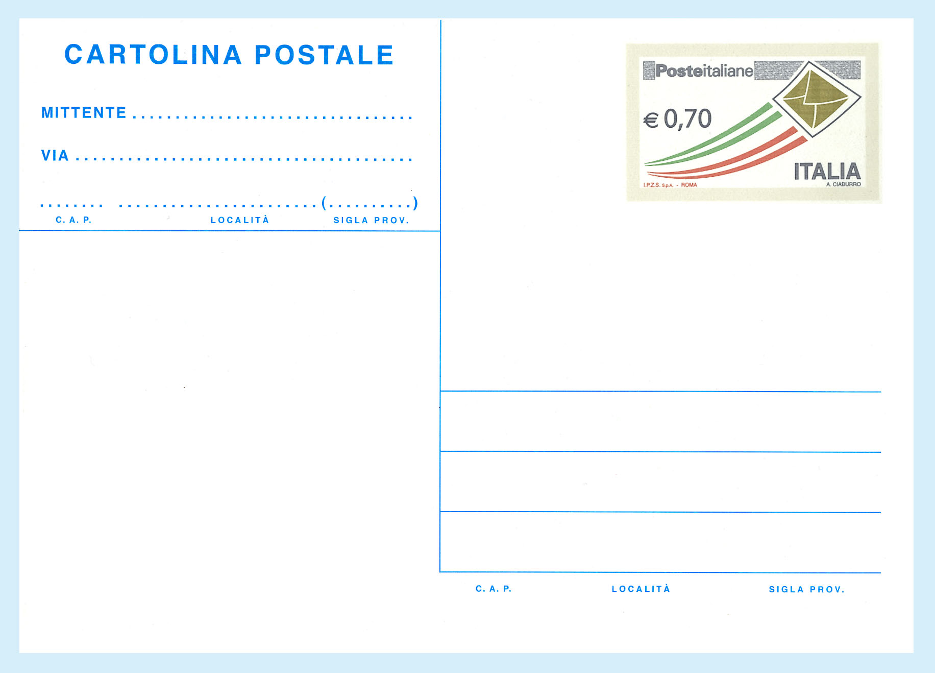 Collezionisti Italiani Di Francobolli Ordinari Blog Archive La Nuova Cartolina Postale Di Poste Italiane